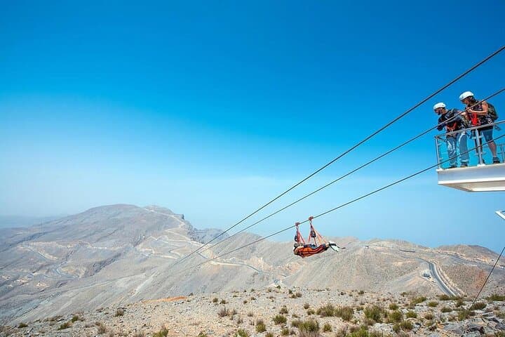 Jebel Jais zipline adventure from Dubai with transfers — Adventure things to do in Ras Al Khaimah